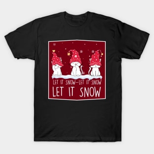 Let it snow - Christmas Cats enjoying Snowfall T-Shirt